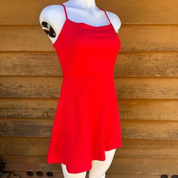 Wild Fable Apple Red Sleeveless Mini Dress With Crisscross Back Straps Size Smal - Picture 6 of 8